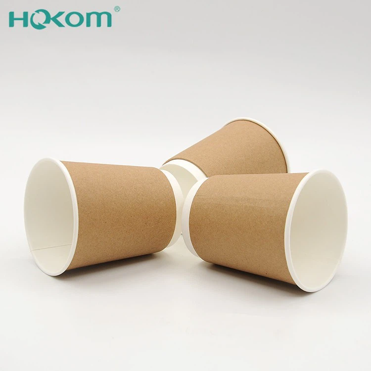 Hokom Paper Factory Disposable Hot Or Cold Drinks 8OZ Double Wall Kraft Paper Coffee Cups