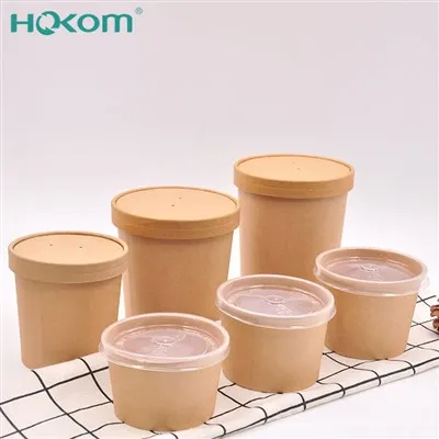 Tazones de papel kraft para sopa